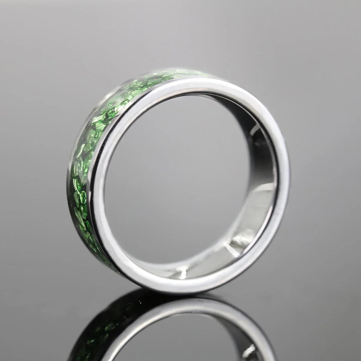 6MM Green Crystal tungsten ring for man anillos bague homme pareja de compromiso fashion jewelry wedding bands engagement rings
