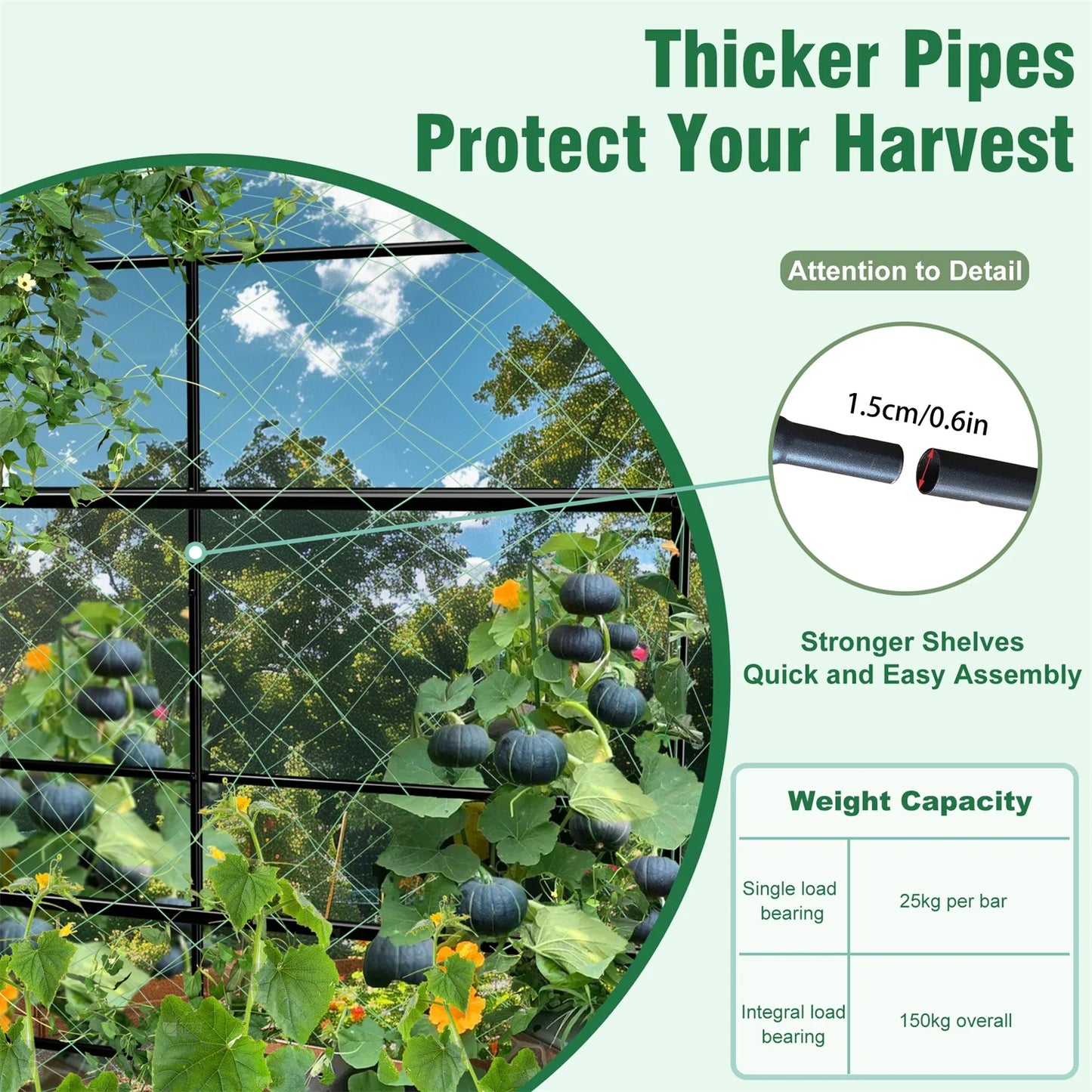 160/220CM Tall Garden Arch Trellis Metal Plant Cucumber Support Trellis Archway for Outdoor Yard Lawn Tunnel Trellis, 1PCS