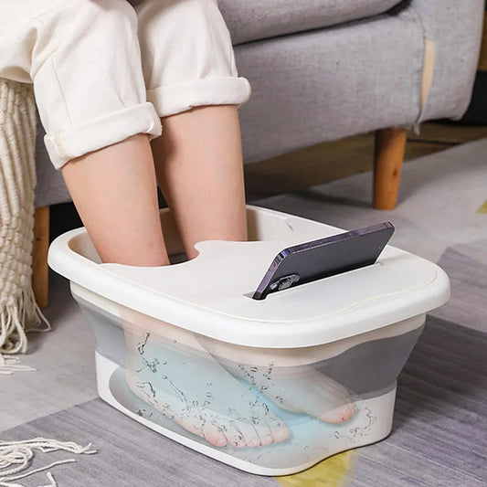 1pc Portable Foldable Foot Bath Basin – Relaxing Foot Spa with Built-in Massager – Deep Soak for Ultimate Comfort